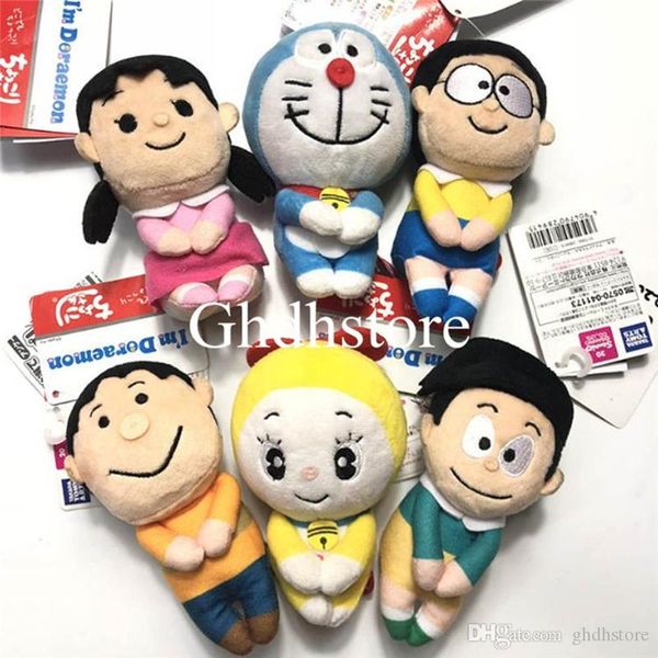 

new 6 styles 4.5" 12cm sitting doraemon nobita shizuka-chan sneech doramichan tomy big g plush doll chokkorisan f/s soft pendants toys