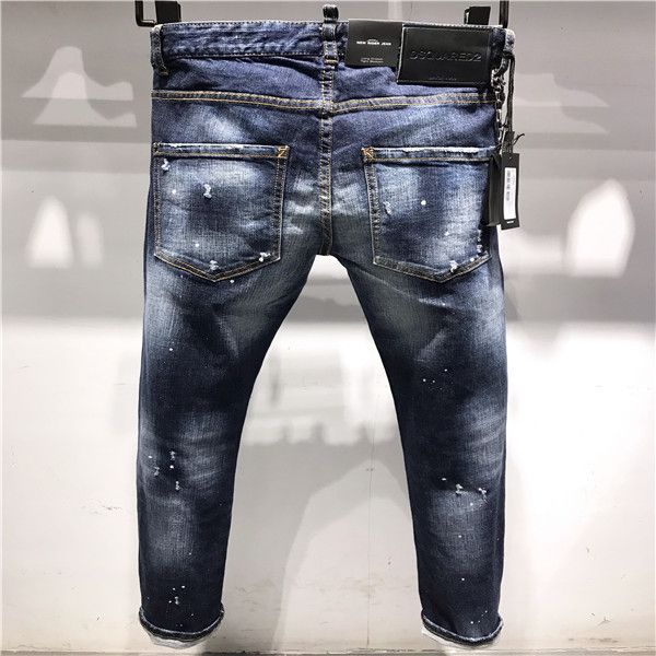 

55.2020 high-quality men's jeans, distressed jeans, rock skinny, slim, holed stripes, fashion embroidered denim pants, Black;green