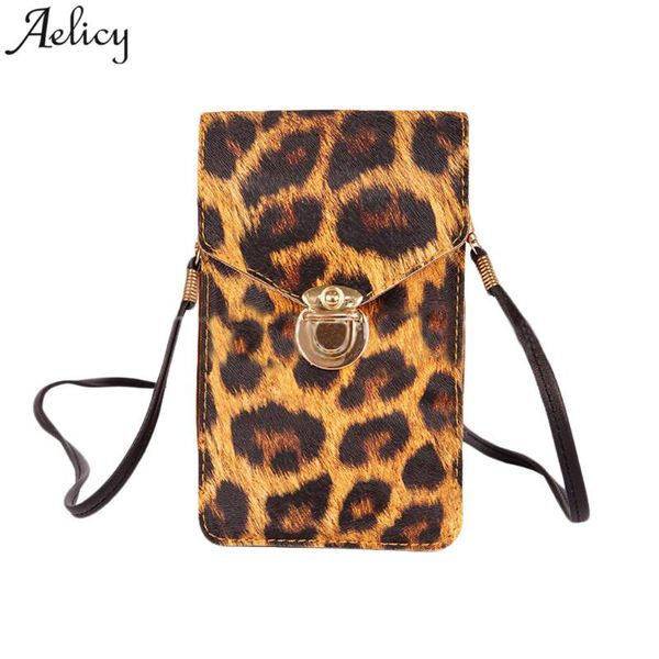 

aelicy phone bag women leopard pattern contact leather straddle messenger bags lady travel luxury female shoulder bag drop ship