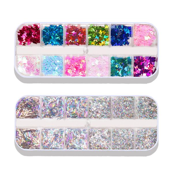 

colorful nail art glitter paillette foils flakes nail care face make up art