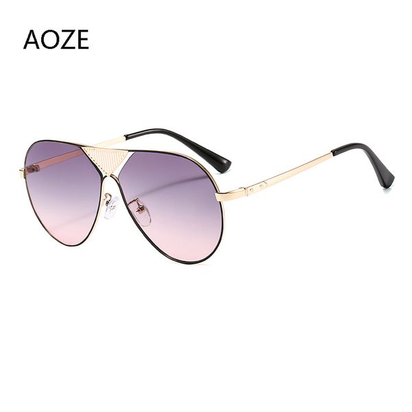 

2020 fashion classic pilot style gradient sunglasses brand design sunglasses, White;black