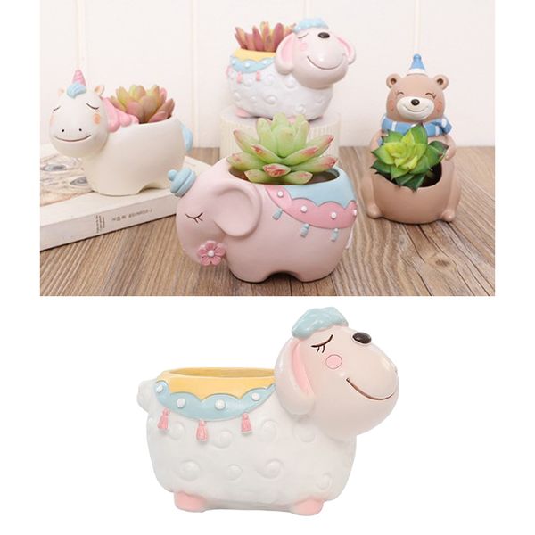 

resin succulent pots with drainage small cute animal succulent planter mini pots