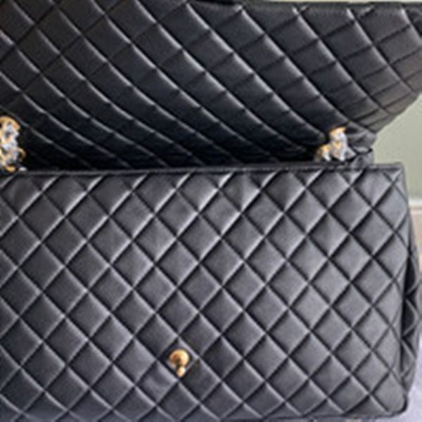 

classic women large capacity duffel bags 46cm quilted chain shoulder shopping tote purse airport bag weekender traveling tote bags purse