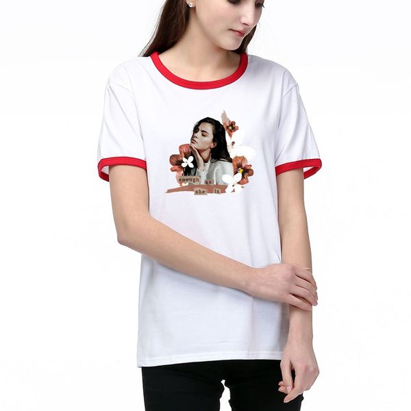 

women designer t shirts summer fashion lady tees breathable short sleevesflower pattern printed tees shirt cotton blend230, White