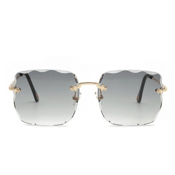 

2020 new sun glasses for women frameless sunglasses fashion big box sun glasses gradient color thin shadow sale, White;black