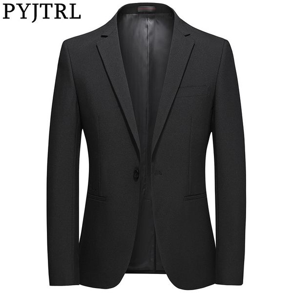 

pyjtrl men classic autumn winter suit jacket single button black coat masculino costume homme rouge slim fit mariage blazer, White;black