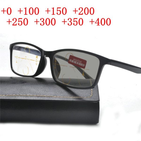 

black progressive multifocal reading glasses men's adjustable vision square sun pchromic outdoor sunglasses with box nx, White;black