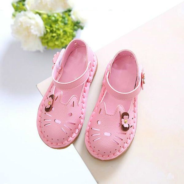 

2019 new fashion children summer sandals cute cartoon hollow out shoes girls princess spring bow floral breayhable sneakers y200619, Black;red