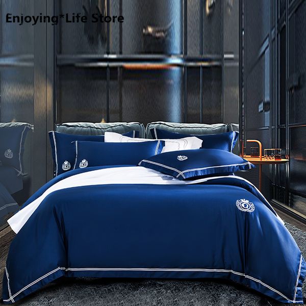 

bedding sets egyptian cotton duvet cover king  size flat sheet/fitted sheet pillowcases embroidery bed linen