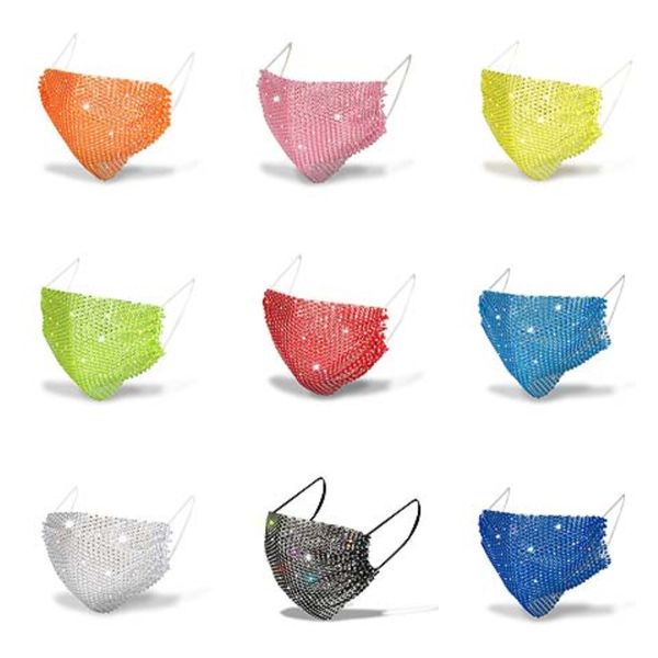 

1 1pcs cotton dustproof pm2.5 anime bling rhinestone black mask mouth woman men night glow in dark skull rhinestone mouth masks half muff#44