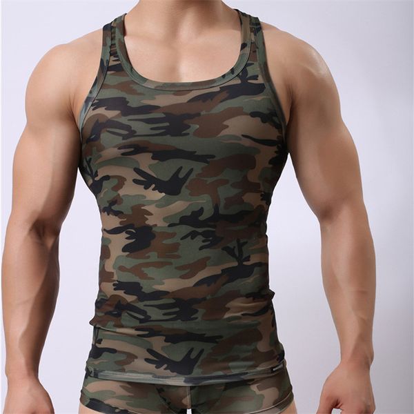 

men's sweatshirt camouflage short-sleeved tights jumpsuit wrestling sweatshirt pajamas underwear fitness clothes vest, Black;brown