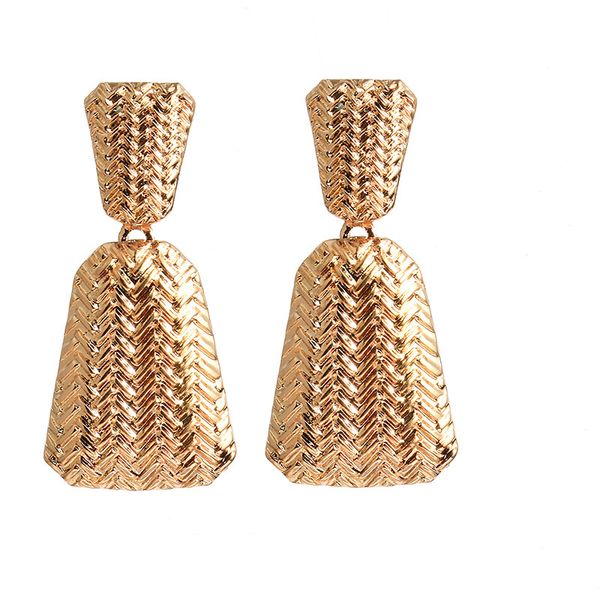 Люстра свисания оптом геометрические золотые металлические серьги изготовления мелкие свадебные украшения для женщин Высококачественная модная тенденция клетки Pendientes