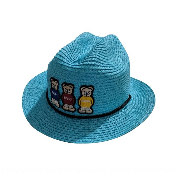 

creative taurus new sun straw cowboy children's western cowboy sun hat three little bear straw hat, Yellow
