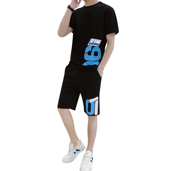 

fashion clothing shorts mens printed polyester streetwear letter summer two pieces tracksuit sets beach casual suits sportswears, Gray