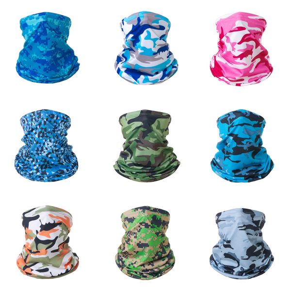 

tchfu new ice dustproof scarf camouflage magic scarf face hiking gaiter uv protection fishing neck cycling bandana face mask#938, Black