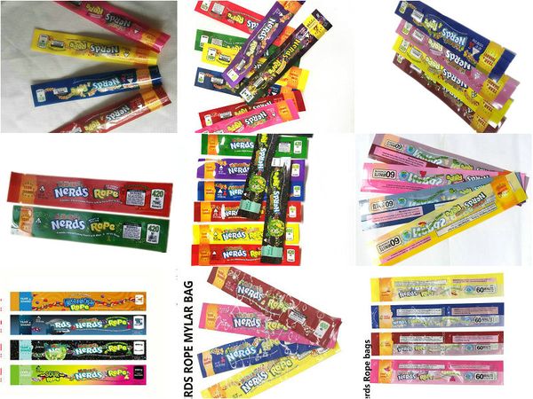 

nerds rope bag plastic gummy candy bag edibles empty flower packaging retail package smell proof mylar bag 7 styles dhl micro coil home003 h