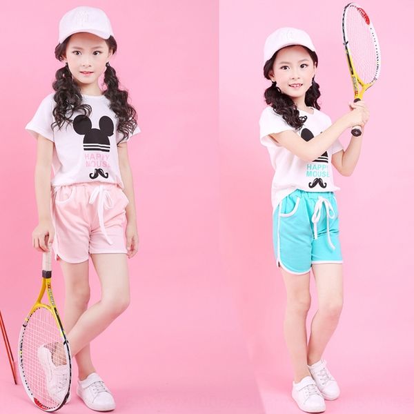 

production suits for boys and girls and girls shorts children's summer girls' short sleeve suit elastic fabric shorts children&#03