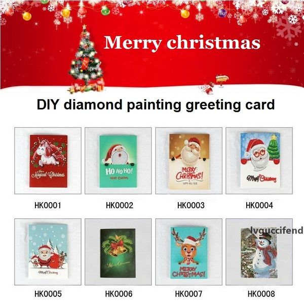 

merry christmas card diy diamond painting birthday greeting card santa clause moose snowman diy drill card