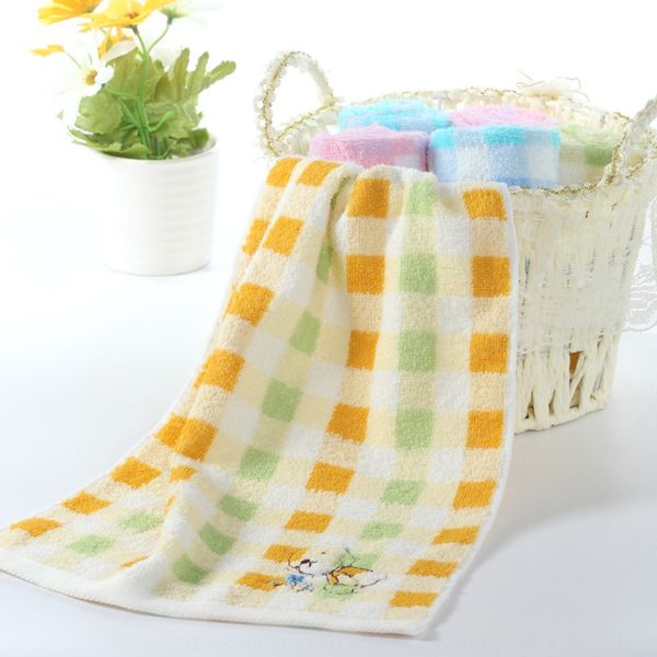 

jieyu pure cotton children's bear funny embroidered face soft plaid towel children's towel jy-1251t