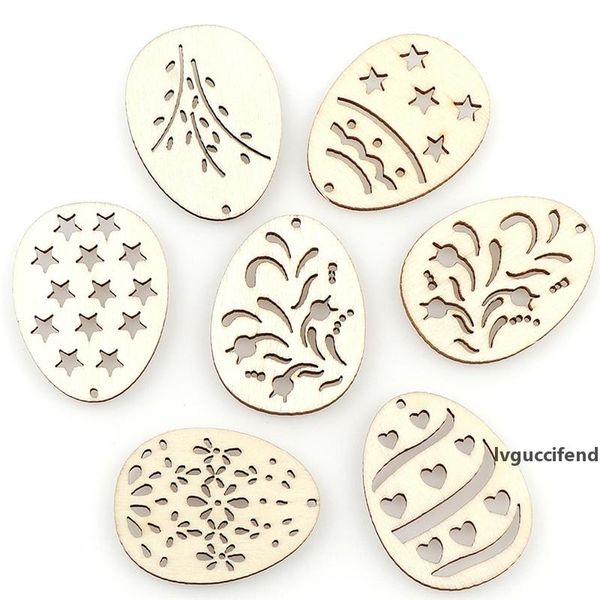 

easter wooden eggs wood hanging pendant easter party decor supplies craft diy ornament hanging tag jk2002