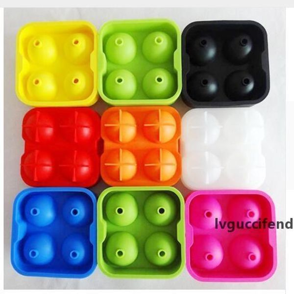 

ball silicone ice cube drinking wine tray brick 4 hole round maker mold sphere mould party bar silicone ice hockey maker kitchen tools