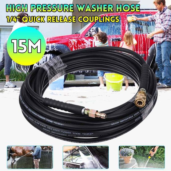

5/10/15m high pressure washer 40mpa 5800psi sand dust remover hose 1/4'' quick release water spray automobiles cleaning tool