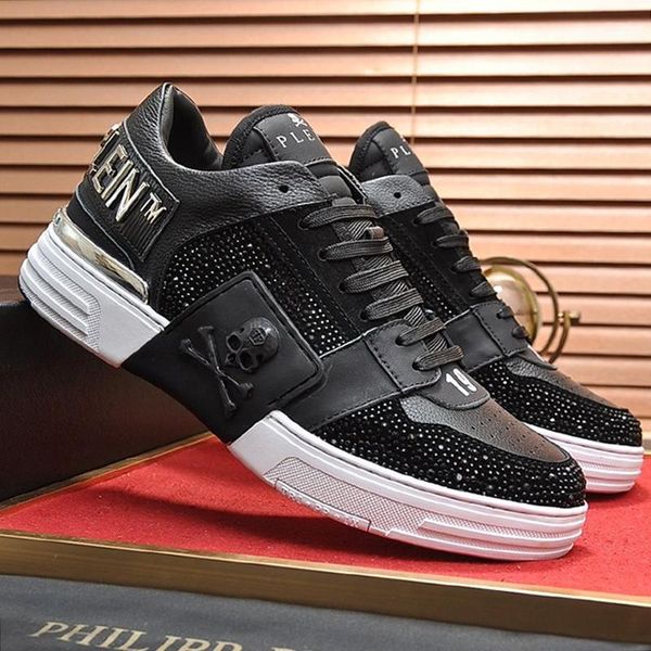 

fast delivery mens shoes autumn and winter luxury chunky sneakers plus size low lace -up casual men shoes chaussures pour hommes, Black