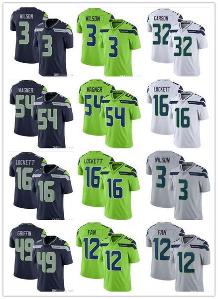 

men women youth seattleseahawk bobby 54 wagner shaquem 49 griffin tyler 16 lockett 12 fan football jerseys green, Black;red