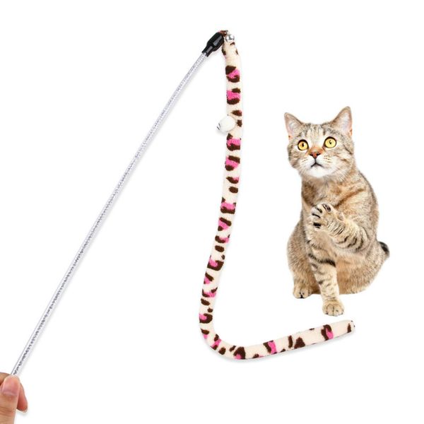 Treative Cat Toys Пластиковые Котенка Интерактивные палочки Смешные Рыбацкие удочки Игра Палочка Перо Палочки Игрушевицы Поставки ПЭТ