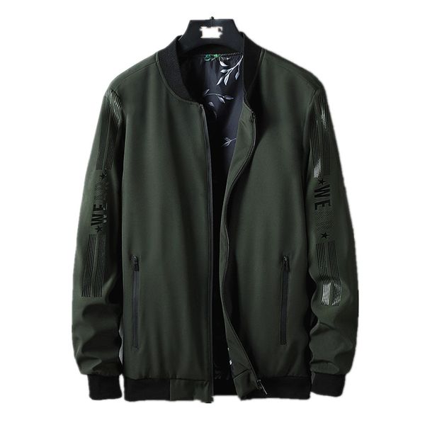 

fall new men's plus size jacket spring autumn man fat large size print jacket fat casual baseball collar bomber man, Black;brown
