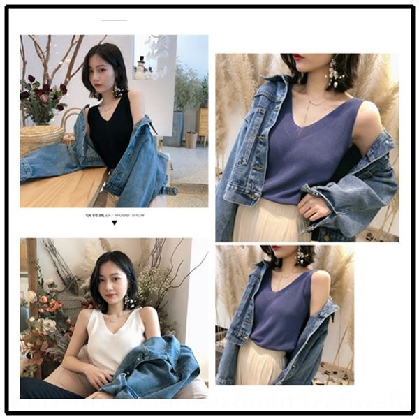 

женская бретели за пределами рукавов корейский стиль свободный v-образным вырезом с коротким базовый рубашка top sweatersweater свитер топ м, Camo