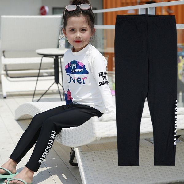 

ic6v2 children's trunks pants korean style girls' swimming pants sun-proof quick-drying boys' spring swimming trunks floating, Black