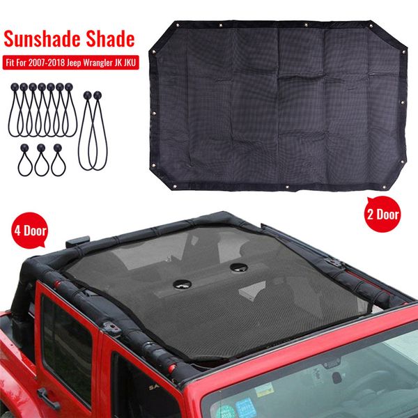 

mesh sunshade fit for 2007-2020 wrangler jk jku jk front shade plain protection heat shield windshield visor
