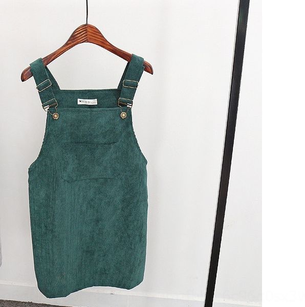 

south korea east gatedress vest style straight tube corduroy vest skirt female student dress skirt, Camo