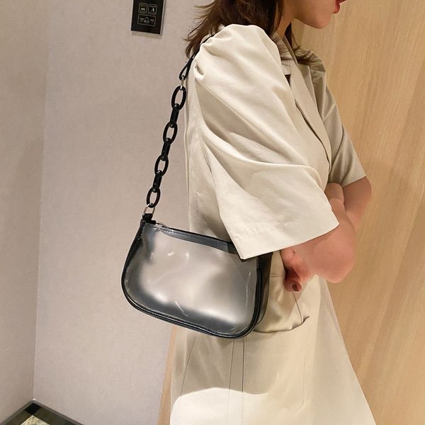 

fashion transparent women handbag clear pvc underarm shoulder bags female travel daily totes purse sac a main femme