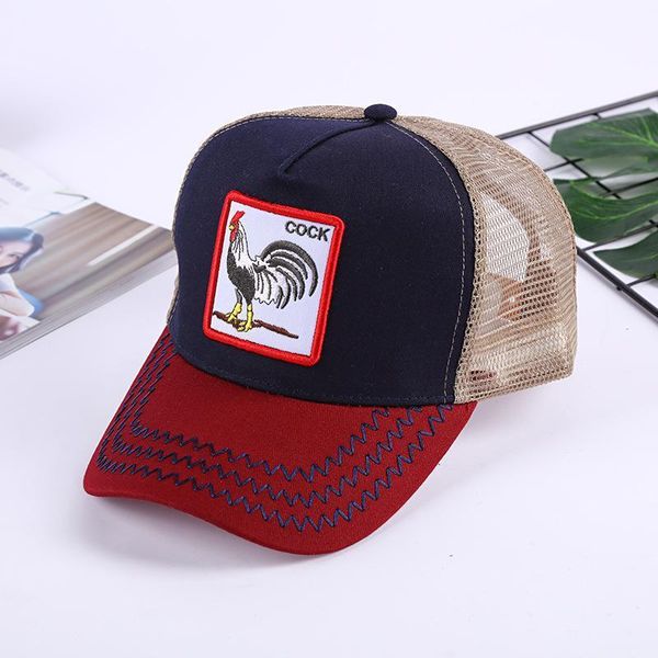 

петух вышитые baseball hat животных шаблон сетки хип-хоп cap, Blue;gray
