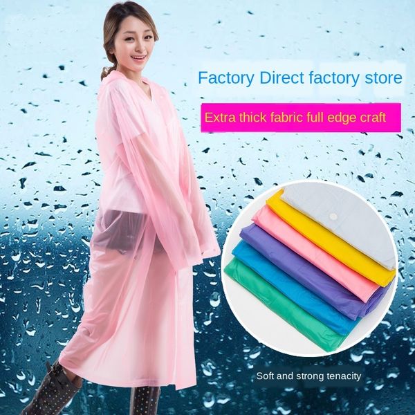 

yiwu frosted non-disposable yiwu frosted light long pvc fashion color raincoat travel outdoor light long raincoat, Black