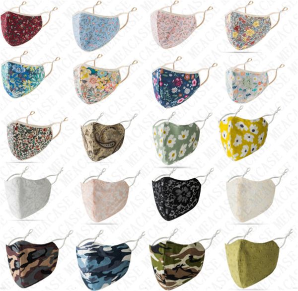 

floral mask breathable foldable mouth mask for men and women reusable sunscreen face masks anti-dust housekeeping masks 23color d71516