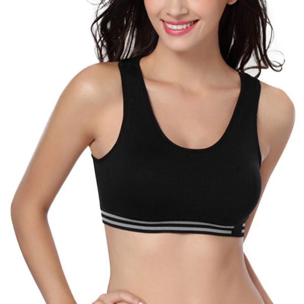 

gym clothing women sport bra quick drying fitness padded stretch workout training running tank vest underwear, White;black