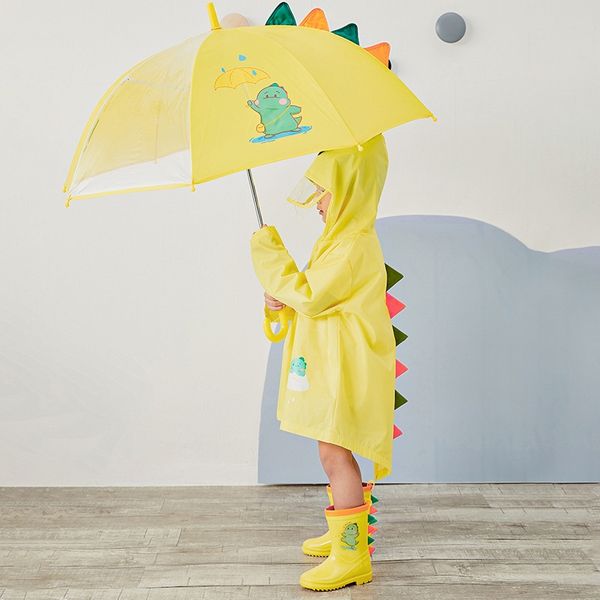 

mfuth children's raincoat boy's suit children's suit cloak 2-year-old 3-year-old cloak style poncho girl kindergarten dinosau, Red;brown