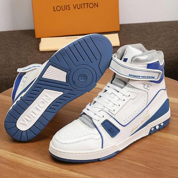 

new mens shoes fashion bottes hommes trainer sneaker mid -mens shoes fashion boots chaussures pour hommes luxury casual shoes fast ship, Black