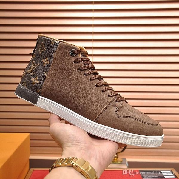 

men 's shoes scarpe da uomo autumn and winter chunky sneakers fashion classic lace -up vintage high casual men shoes, Black