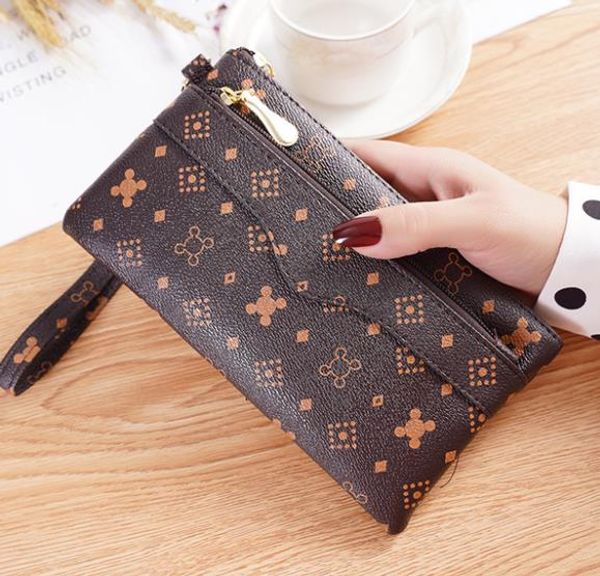 

designer bag 2020 new fashion printing female clutch pu leather coin purse hand bag, Red;black