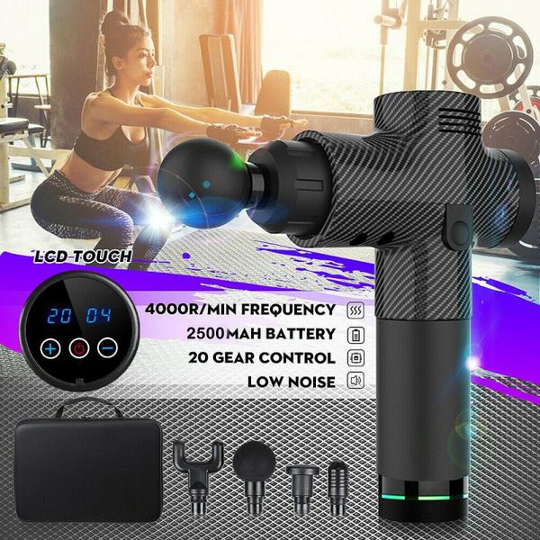 

4000r/min fascia massage gun electric muscle massager therapy deep vibration muscle relaxation body slimming equipment with bag