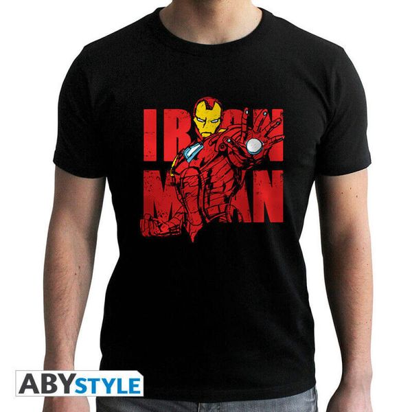 

Marvel Iron Man graphic mens medium T shirt black top quality hot sale graphics
