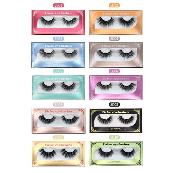 

1 pair 5d natural mink eyelashes false eye lashes thick long soft fake lashes 667d