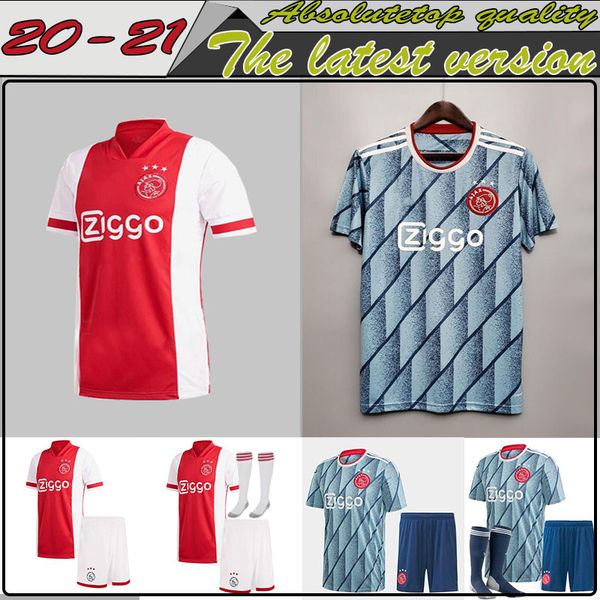 

men kids shirt suit ajax 20 21 away jersey maillot ajax kit soccer jersey tadic van de beek ziyec huntelaar promes 20 21 football shirt, Black;yellow