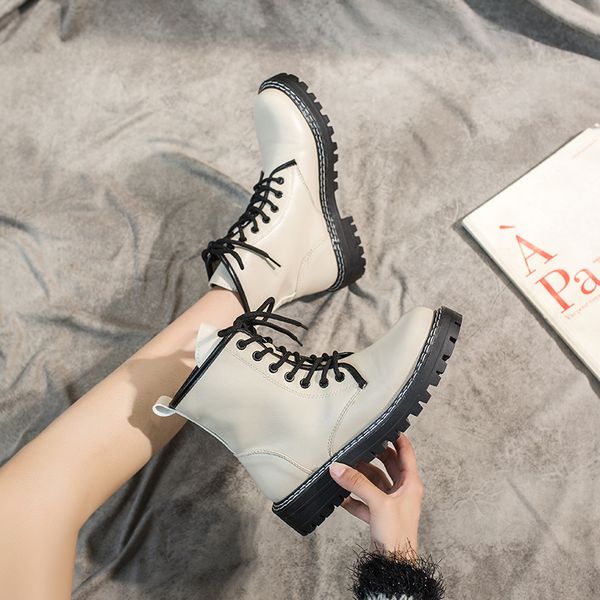 

shoes white boots boots-women mid-calf booties women round toe luxury designer low heels booties autumn 2020 rock short, Black
