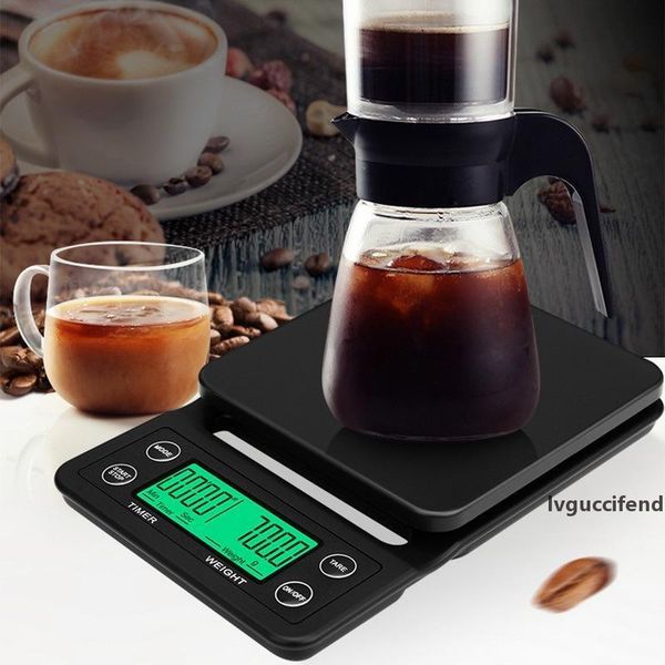 

urijk 3kg/5kg 0.1g drip coffee scale with timer digital lcd backlight electronic kitchen scale high precision food scales t200326