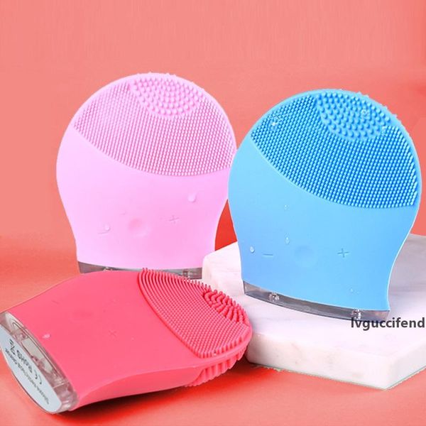 

motor-driven charge facial brushes silicone waterproof decontamination cleansing instrument creative sell well with red blue color 27nh j1